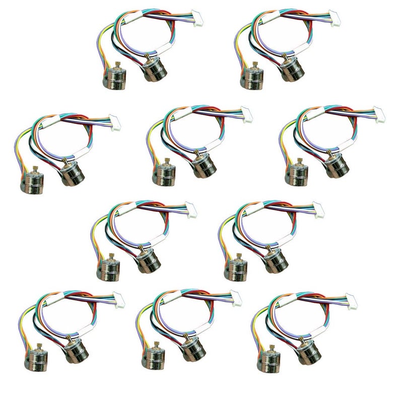 Abovehill محرك خطوة ميكرو 8 مم 10 زوج من Abovehill 2-مرحلة 4-أسلاك DC 5-6 فولت مع خط اتصال + تروس - Image 1